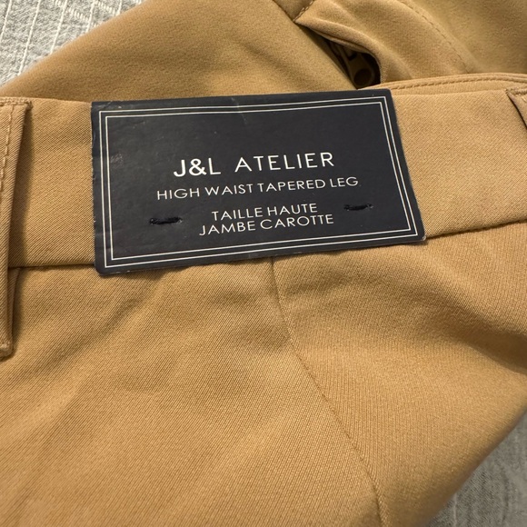 J&L ATELIER Pleated Straight Leg Trousers High Waisted Large / Size Small - Picture 3 of 4